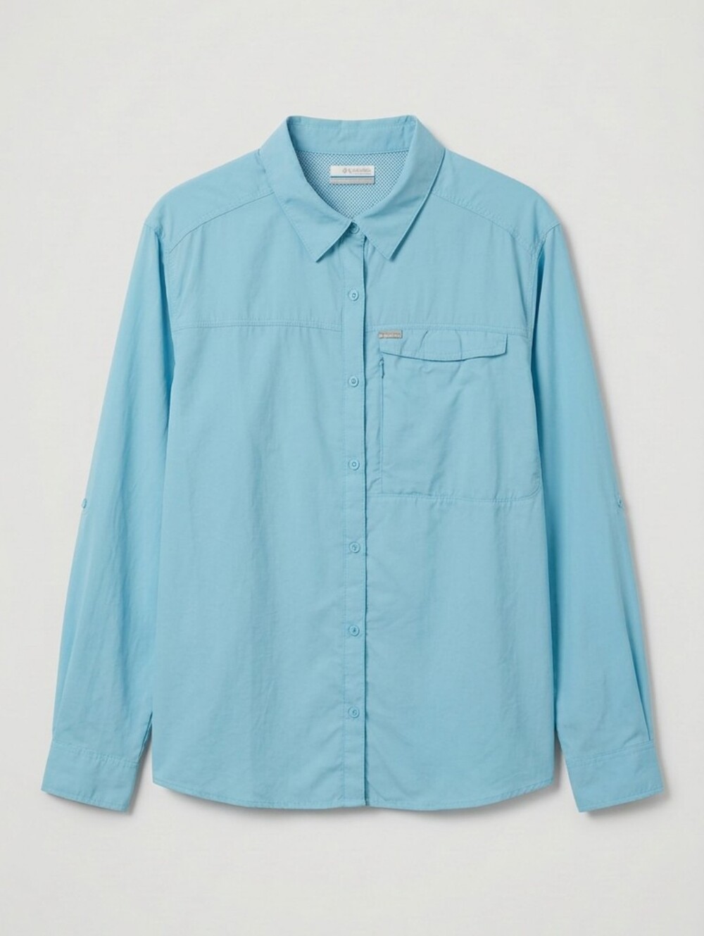 Women's Omnishade Columbia Long Sleeve Teal Button Up